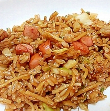 焼きそば麺１玉で２人分♪簡単☆そばめし,ランチ,レシピ,