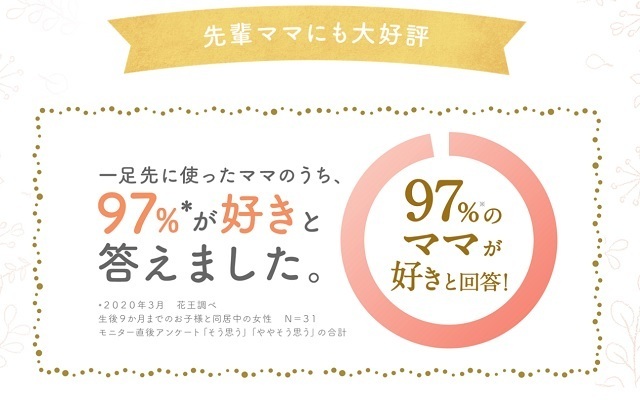 使ったママも太鼓判!97%のママが「好き」と回答,