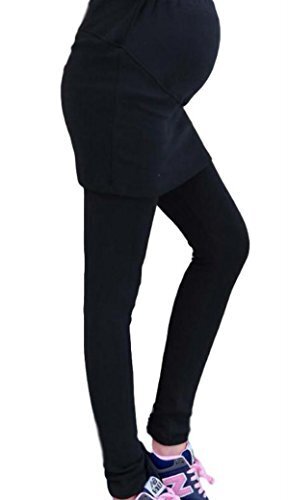 ミコプエラ(Micopuella) マタニティ スカート 付き レギンス パンツ 妊婦 (ウエスト 調整機能) (L),マタニティ,レギンス,