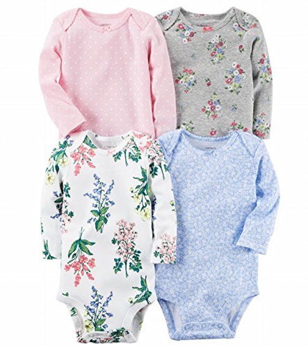 カーターズ Carter's 長袖ボディースーツ4枚セット 女の子 フラワーガーデン (18months(78~83cm)) [並行輸入品],ベビー服,ブランド,おすすめ