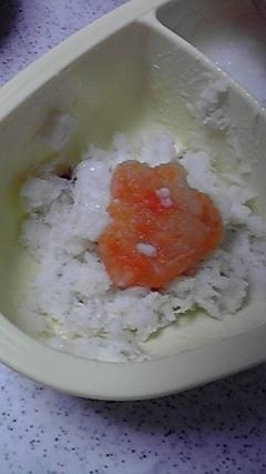 離乳食♡♡♡鯛のりんごとニンジンのソースがけ♡,離乳食,魚,