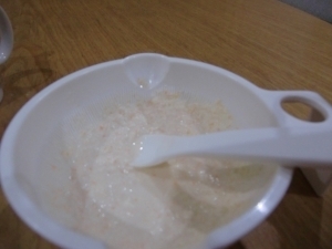 白菜と白身魚（鯛）の初期離乳食,離乳食,魚,