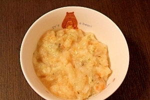 ごっくん期の離乳食☆白身魚とお野菜のおかゆ,離乳食,魚,