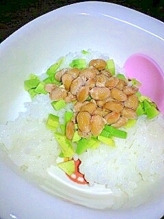 離乳食☆アボカドと納豆の混ぜごはん,離乳食,アボカド,