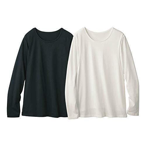 [ベルメゾン] マタニティ Tシャツ 2枚 セット 長袖 授乳 産後 Tシャツ・カットソー対応 産後 Tシャツ・カットソー ブラック＋オフホワイト M,マタニティ,トップス,おすすめ