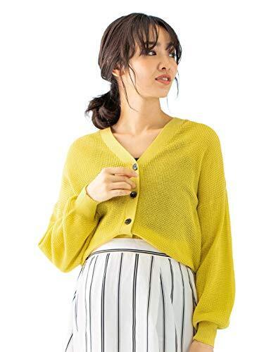 ANGELIEBE エンジェリーベ マタニティ 12G ワッフル 編 V カーディガン 産前産後 長袖 レディース vネック ニット 前開き フリー イエロー 29194400,マタニティ,トップス,おすすめ