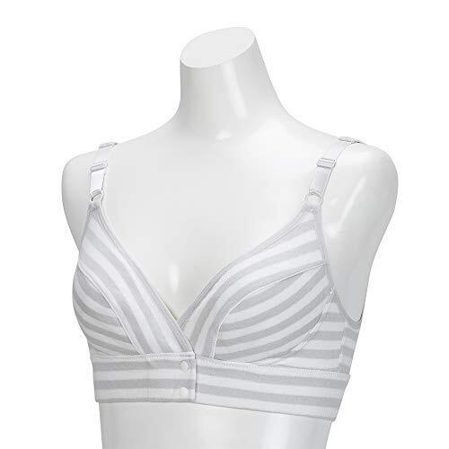 ピジョン やわらか素材の授乳ブラ ボーダー ボーダーグレー M,マタニティ,ブラジャー,おすすめ