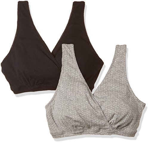 ローズマダム 綿100% 授乳ブラ お得な2枚組 ハーフトップ/クロスオープンタイプ/ノンワイヤー/出産準備品 Mサイズ Eグレードット+クロ無地 112-0638-01,マタニティ,ブラジャー,おすすめ