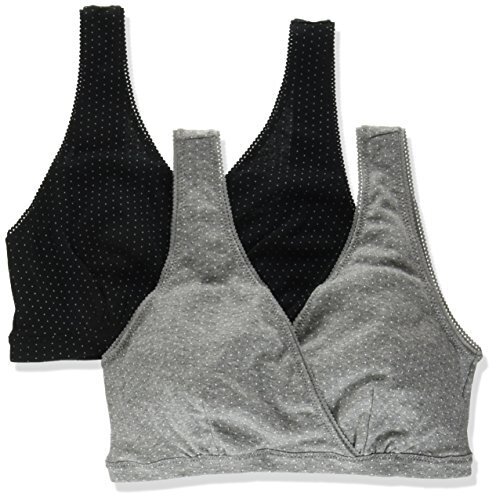 ローズマダム 綿100% 授乳ブラ お得な2枚組 ハーフトップ/クロスオープンタイプ/ノンワイヤー/出産準備品 Mサイズ Gクロドット+グレードット 112-0638-01,マタニティ,ハーフトップ,