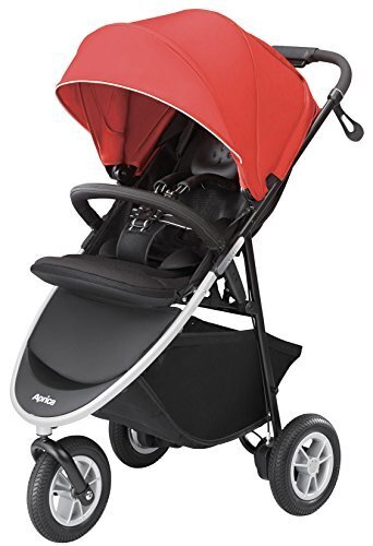 Aprica (アップリカ) 3輪ハイシートベビーカー Smooove(スムーヴ) AB ストライドレッドRD 【エアタイヤ搭載 + ブレスエアー搭載カンタン取り外しシート】 92745 ※3年保証登録可,ベビーカー,おすすめ,