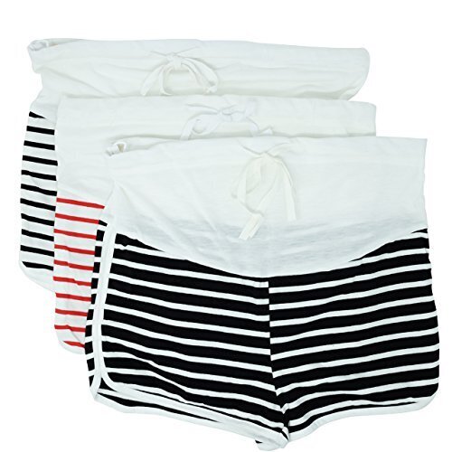 Banane D'or マタニティ パンツ アジャスター スウェット ショートパンツ (3色セット, L),マタニティ,ショートパンツ,