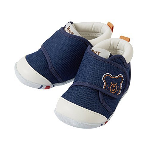 [ミキハウス ホットビスケッツ] メッシュ ファーストベビーシューズ 70-9312-970 (12, 紺×白),ファーストシューズ,人気,