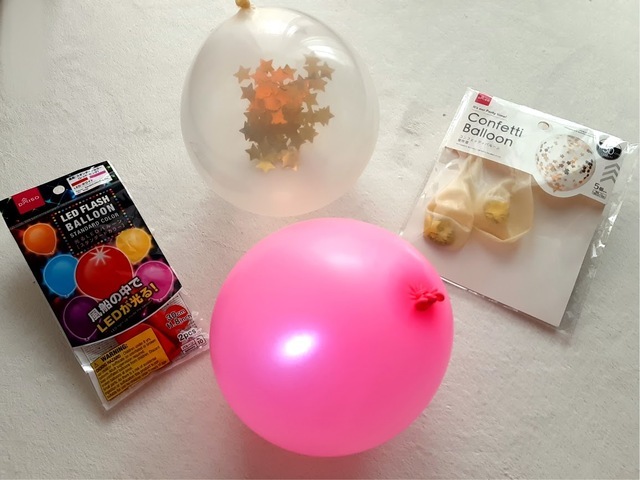 コンフェッティバルーン 光るLEDバルーン,100均,おもちゃ,赤ちゃん