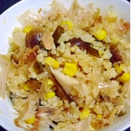 梅風味ёツナ缶で きのことコーンの炊き込みご飯,秋,妊婦,レシピ