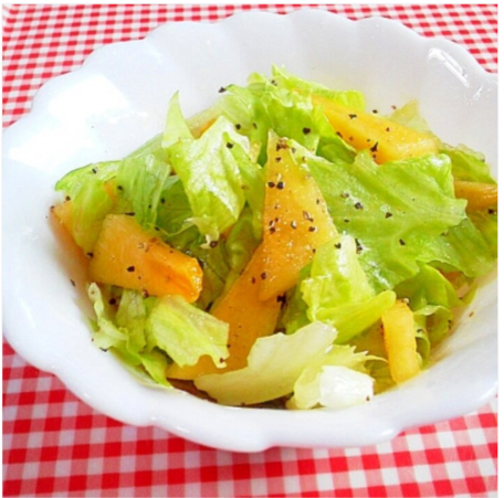 簡単ジューシー！レタスと柿のサラダ,秋,妊婦,レシピ