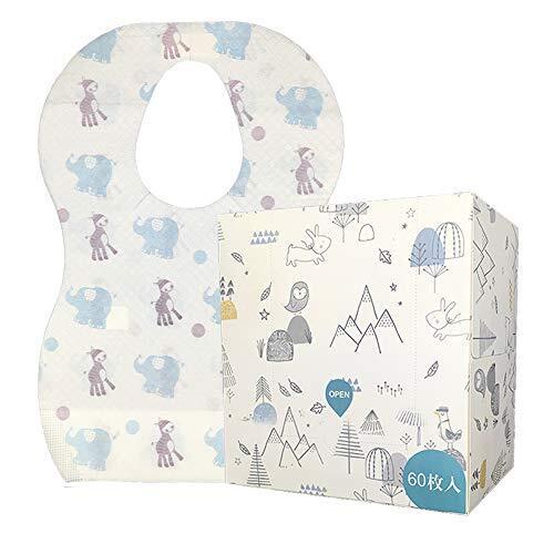 stshell 使い捨て よだれかけ ベビー防水よだれかけ 食事用エプロン ビブ ベビービブ スタイ スーパービブ 離乳食エプロン 携帯 便利 洗濯不要 60枚入り,離乳食,エプロン,