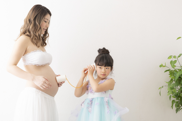 お腹の赤ちゃんと糸電話,マタニティフォト,小物,