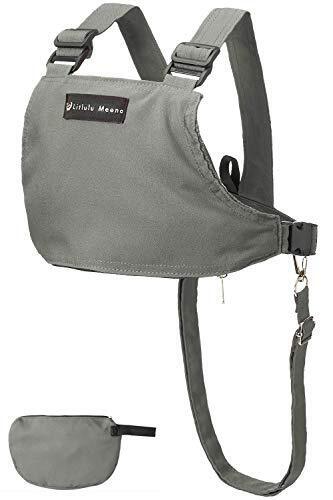 Litlulu Meena チェアベルト 収納ポーチ ベビーチェアベルト 安全 赤ちゃん 3Way (グレー),ベビーチェアベルト,