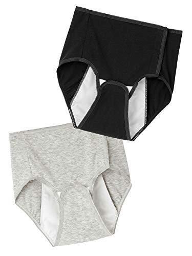 ANGELIEBE エンジェリーベ マタニティ インナー 出産準備 入院準備 2枚組 全開 産褥ショーツ 帝王切開 下着 ショーツ 入院 L-LL ブラック・杢グレー 24731103,産褥ショーツ,おすすめ,選び方