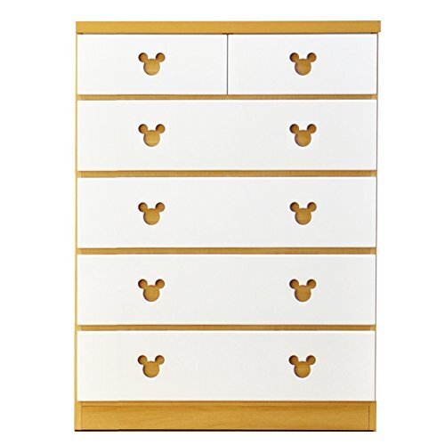 アルファタカバ ディズニー家具 キッズチェスト ミッキーチェストショコラミッキー ナチュラル 幅75cm5段,