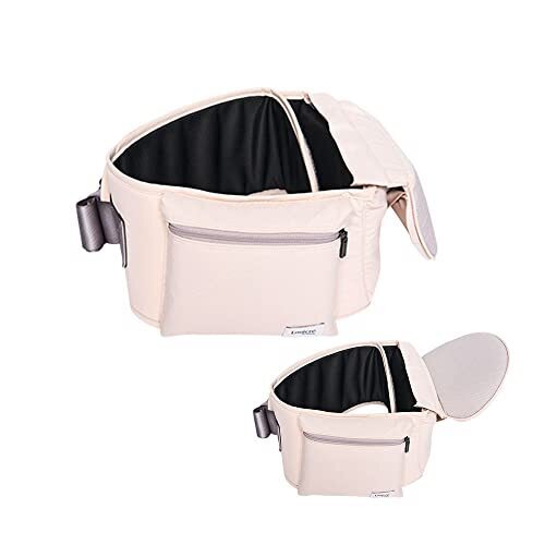 DAIICHI ルイクレ チクトク ヒップシート ベルトワンタッチ折りたたみ式 ヒップシートヒップシートキャリア　ヒップシート 小型　ウエストポーチ付き 最大20kgまで 0~36ヶ月 新生児 多機能 超軽量 生活防水 抱っこひも 赤ちゃん サポート (アプリコットピンク),ヒップシート,