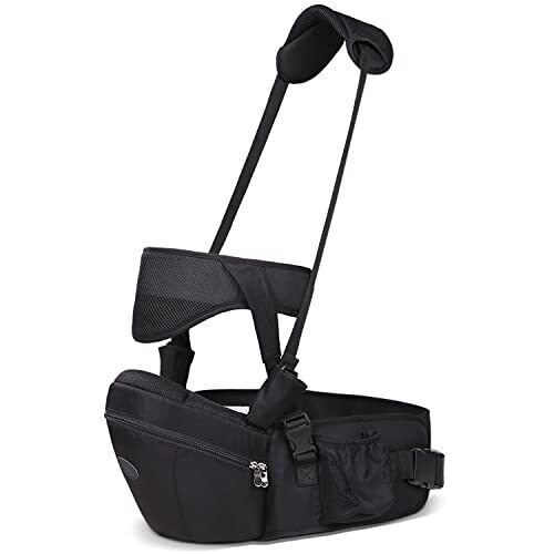 【保育のプロも推薦】Lauce ヒップシート 抱っこ紐 キャリア 赤ちゃん ベビーシート 滑り止め ウエスト ポーチ 収納 肩紐有り 腰ベルト 調整 ベビーキャリア 安全認証規格取得 日本語説明書付き,ヒップシート,