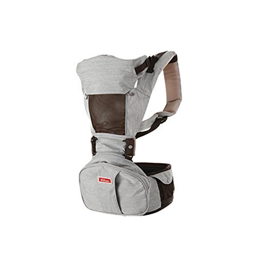 NEW シンビアイ 6Way 大容量シークレットポケット付　ヒップシートキャリア[抱っこ紐/抱っこひも/ヒップシート] (シルバーグレー),ヒップシート,
