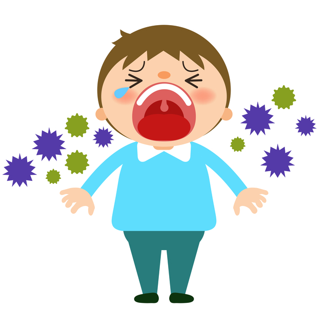男の子とウィルス,RSウイルス,感染症,