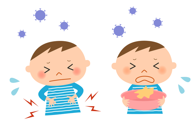 下痢や嘔吐に苦しむ子ども,プール熱,症状,