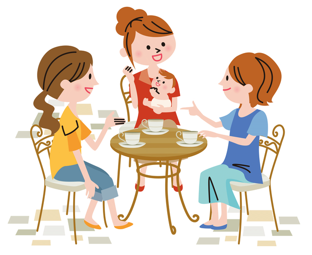 友達とおしゃべりするママ,産後,5ヶ月,