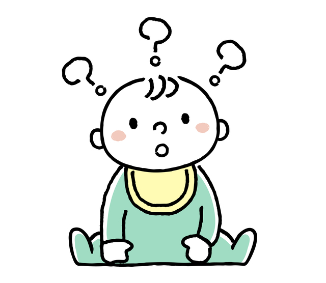 赤ちゃん疑問のイメージイラスト,腸重積,赤ちゃん,