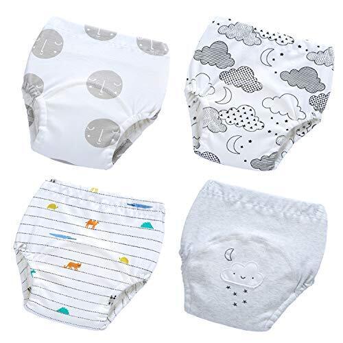 トレーニングパンツ トレパン シンプルで可愛いデザイン 綿100% トイレトレーニングパンツ 4枚 セット 4層 90cm 100cm 110cm,トイレトレーニング,