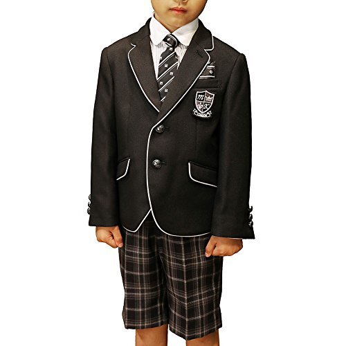 【30%OFF】MICHIKO LONDON (ミチコロンドン) 5点セット パイピングジャケットスーツセット (130B, ブラック),子供服,フォーマル,