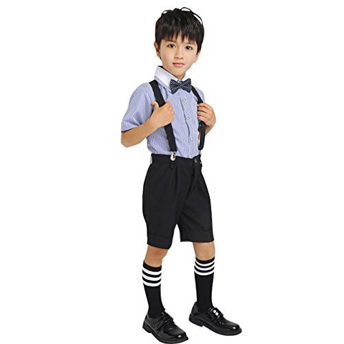 Cuteshower キッズ 子供スーツ 半袖 男の子 フォーマルスーツ 結婚式 発表会 入学式 卒業式 ブルー 110cm,子供服,フォーマル,