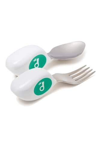 1歳から自分で食べる！【 スプーンフォークセット 】 離乳食 赤ちゃん スプーン フォーク 離乳食食器 赤ちゃん用品 プレゼント カトラリーセット 【 doddl 】スプーン・フォーク2点セット 【 全3色 】 アクアグリーン,子供,スプーン,フォーク