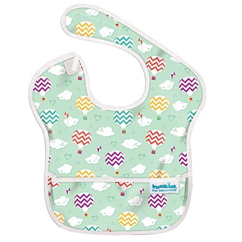 バンキンス 油が落ちるスタイ【日本正規品】スーパービブ 柔らかくて軽量 洗濯機で洗えてすぐ乾く お食事用防水ビブ 6~24ヶ月 Balloon(ブルー) S-144,保育園,入園準備,