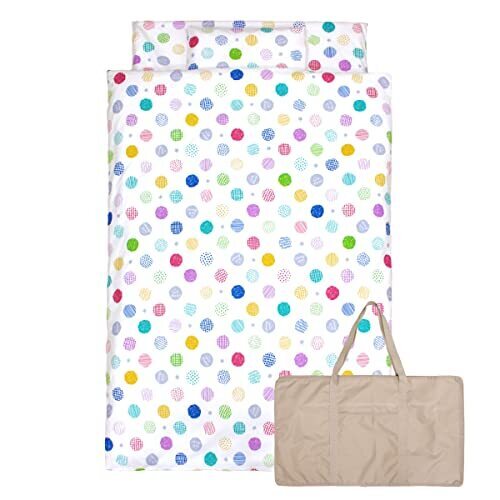 un doudou 日本製 お昼寝布団7点セット 北欧ドット 綿100% YKKファスナー仕様 防水バッグ 固わたマットタイプ 全部洗える 1203,保育園,入園準備,