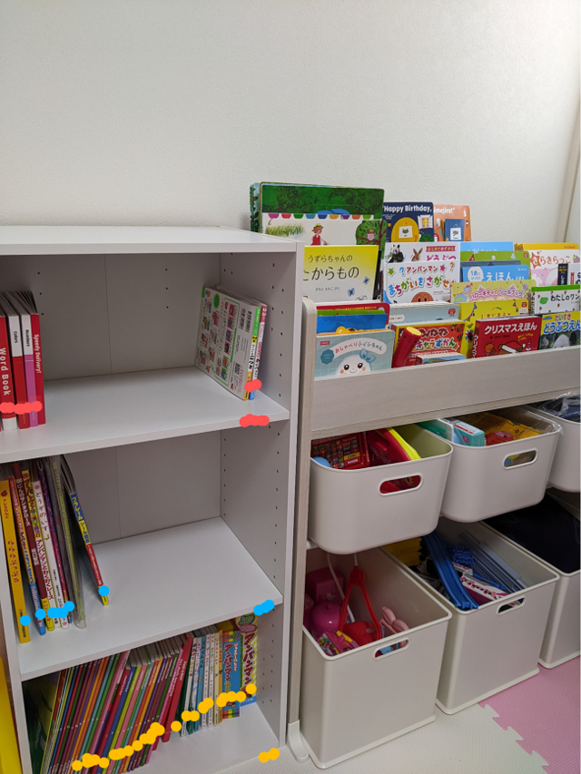 色分け,整理収納,子ども,