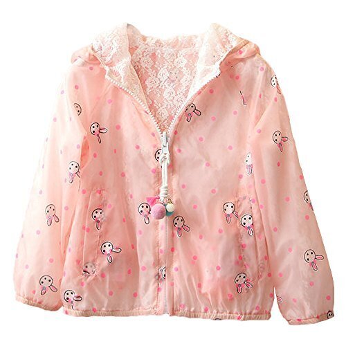 (ウイ カプア) u'i Kapua うさぎ 水玉 プリント レース ウインドブレーカー 子供服 女の子 パーカー ジャンパー リバーシブル 上着 アウター ( 130 , ピンク ),キッズ,ジャケット,