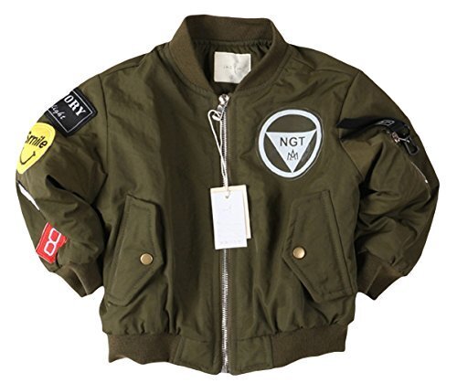 C-Princess 男の子 スタジャン 厚手 中綿 ジャケット 子供服 キッズ ボーイズ 男児 秋冬 防寒 長袖 コート ジャンパー おしゃれ スポーツ グリーン 100,キッズ,ジャケット,