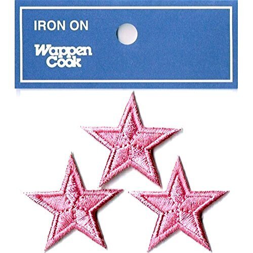 ミニ星スターワッペン 3個セット (ピンク),手作り,マスク,