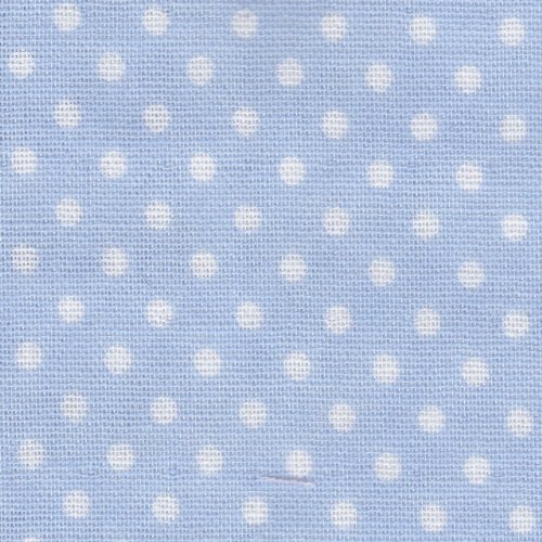 【定番 綿二重ガーゼ・ダブルガーゼ プリント】水玉（約2mm玉） 6色あります 1m単位で切り売りいたします (サックスブルー地×ホワイト玉),手作り,マスク,