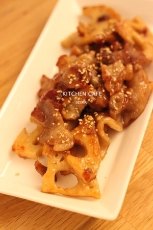 レンコンと豚肉の照り焼き レシピ,お弁当,豚肉,