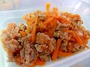 レンチン☆お弁当おつまみに♪豚肉と人参のケチャ和え,お弁当,豚肉,