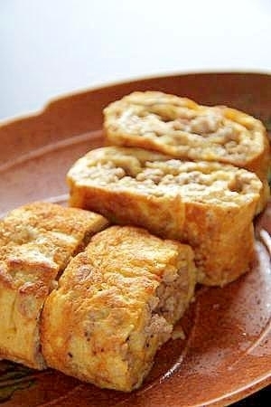 お弁当の定番『ひき肉たまご焼き』,お弁当,豚肉,