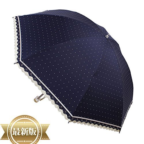 MIGOBI 折り畳み傘 レディース umbrella アンブレラ ドット柄 超軽量 コンパクトサイズ UV 防風 日傘 100遮光 ひんやり レ-ス 超撥水性 風に強い バレンタイン blue green pink,UVカット,日傘,