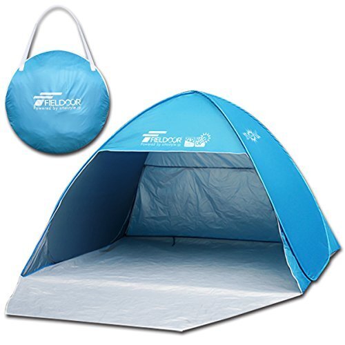 FIELDOOR フルクローズサンシェードテント 幅200cmタイプ 【UVカットコーティング採用】 (ワンタッチで簡単！直射日光から守る！) (幅200cm/ターコイズ),ワンタッチテント,おすすめ,
