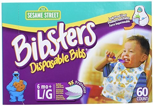 使い捨て防水加工よだれかけ60枚入　ビブスターSESAME STREET (クッキーモンスター),コストコ,ベビー用品,