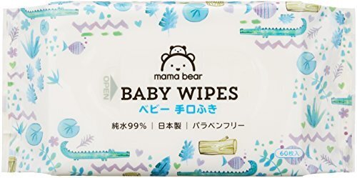 [Amazonブランド]Mama Bear ベビー 手口ふき 純水99% 60枚入×20個 (1200枚) 日本製 パラベンフリー,アマゾン,ブランド,