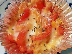 お弁当に♪パプリカのケチャップチーズ焼き,お弁当,彩り,